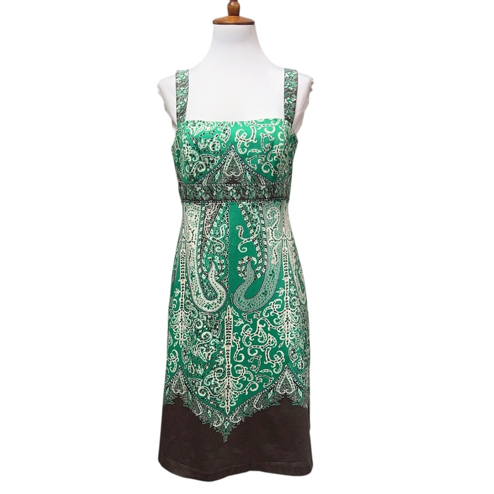 Elie Tahari y2k paisley bandana print empire dress